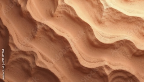 Textured clay surface with flowing wavy patterns in warm beige tones for artistic design purposes