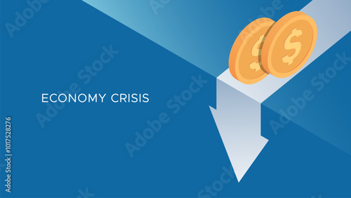 background of the economic crisis situation. There are dollar bills that are experiencing panic. suitable for financial advertising media