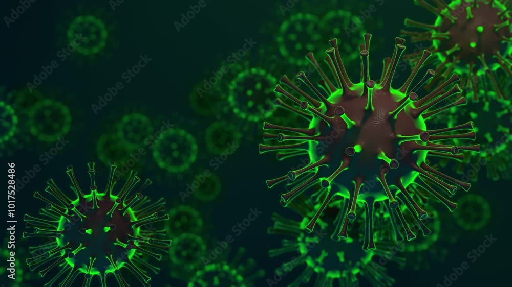 Virus cells seen under a microscope, can be used as medical background. 3d rendering Virus cells seen under a microscope, can be used as medical background. 3d rendering