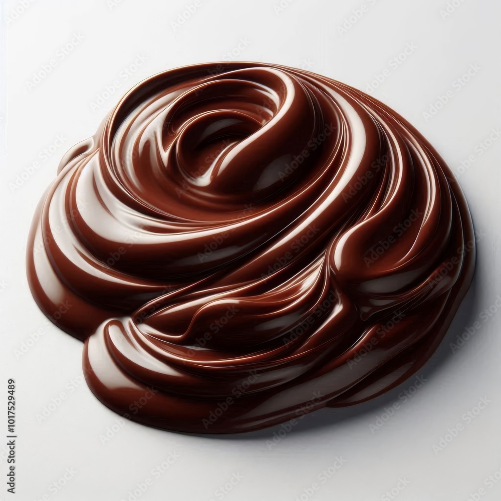 Rich Melted Chocolate Pattern, Elegantly Isolated on Clean White Background Rich Melted Chocolate Pattern, Elegantly Isolated on Clean White Background