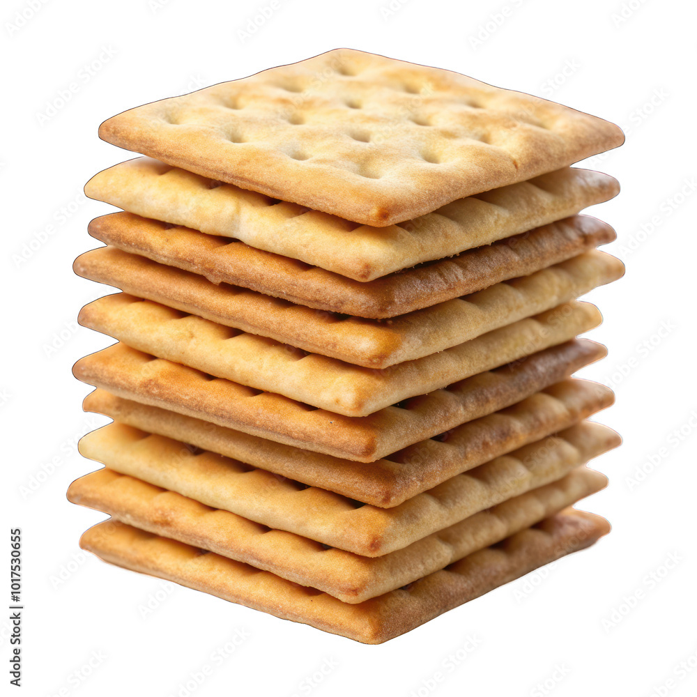 Stack of crackers isolated on transparent background Stack of crackers isolated on transparent background