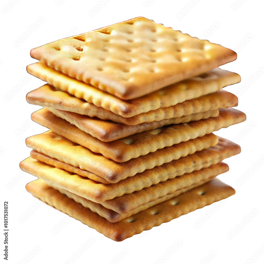 Stack of crackers isolated on transparent background Stack of crackers isolated on transparent background
