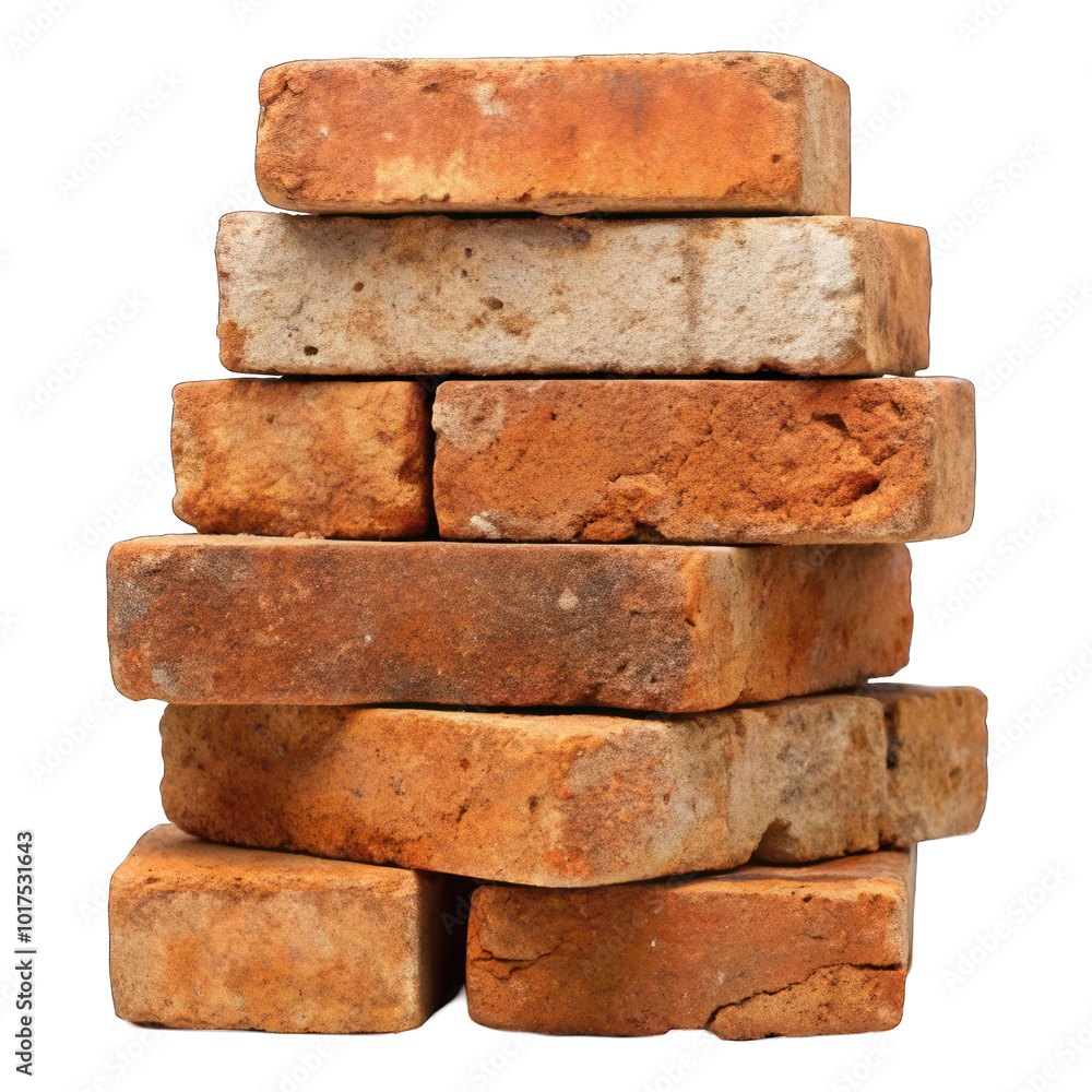 Stack of old bricks isolated on transparent background Stack of old bricks isolated on transparent background