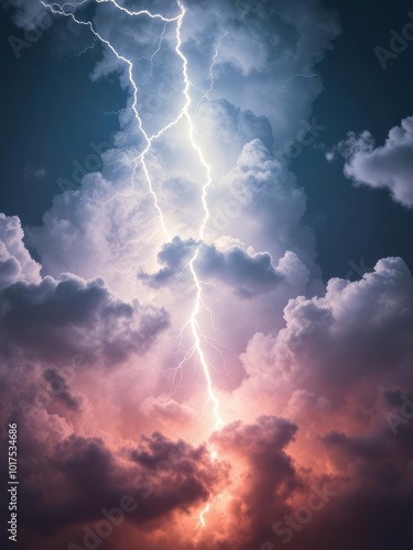 Thunderclouds with lightning Smoke Explosion Backdrop