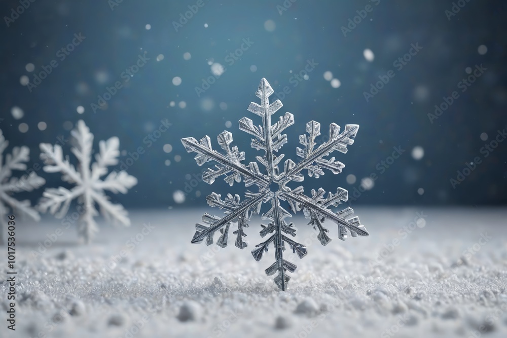 there are snow flakes that are on the ground in the snow there are snow flakes that are on the ground in the snow