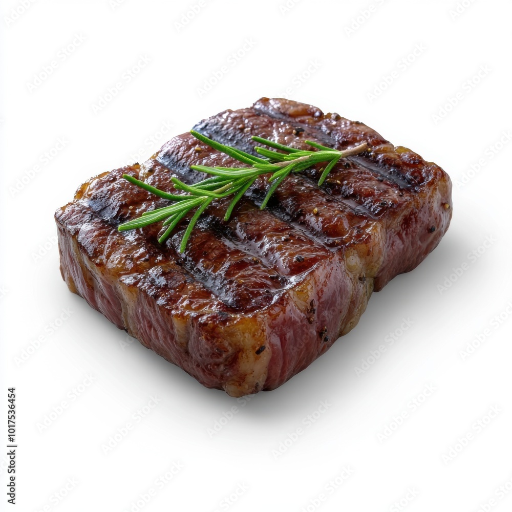 Seared Steak on White Background Seared Steak on White Background