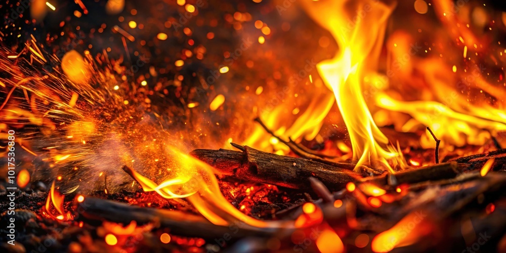 Fire Particles Background with High Depth of Field for Dynamic Visual Effects Fire Particles Background with High Depth of Field for Dynamic Visual Effects