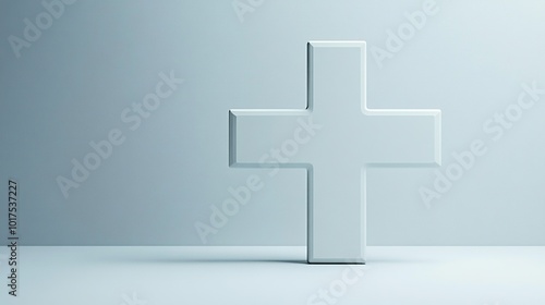 Large Bold Plus Sign on a Clean White Background Ideal for Minimalist and Modern Design Concepts