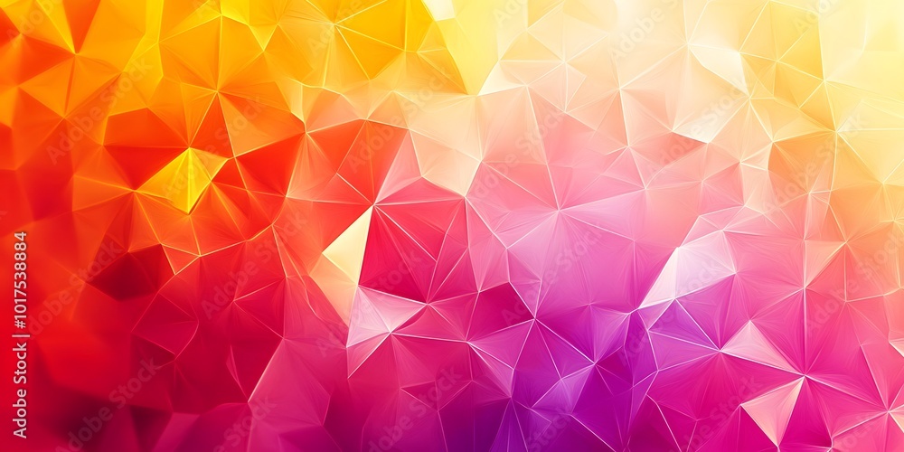 Abstract fractal background with colorful triangles, blurred gradient from orange to pink and yellow, bright colors, soft light, glow effect, generative ai
Abstract fractal background with colorful triangles, blurred gradient from orange to pink and yellow, bright colors, soft light, glow effect, generative ai