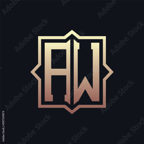 Luxury Initial AW Monogram Logo Design . Elegant Emblem Letter AW Logo Design for Business and Corporate Identity