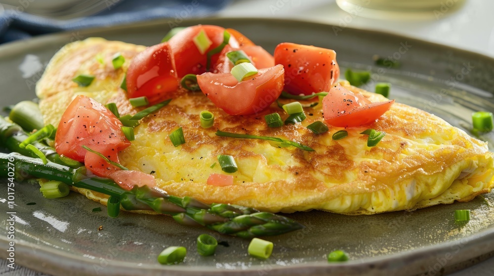 Breakfast Omelet with Tomatoes and Asparagus Breakfast Omelet with Tomatoes and Asparagus