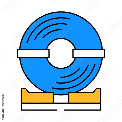 coil steel production line icon vector. coil steel production sign. isolated symbol illustration