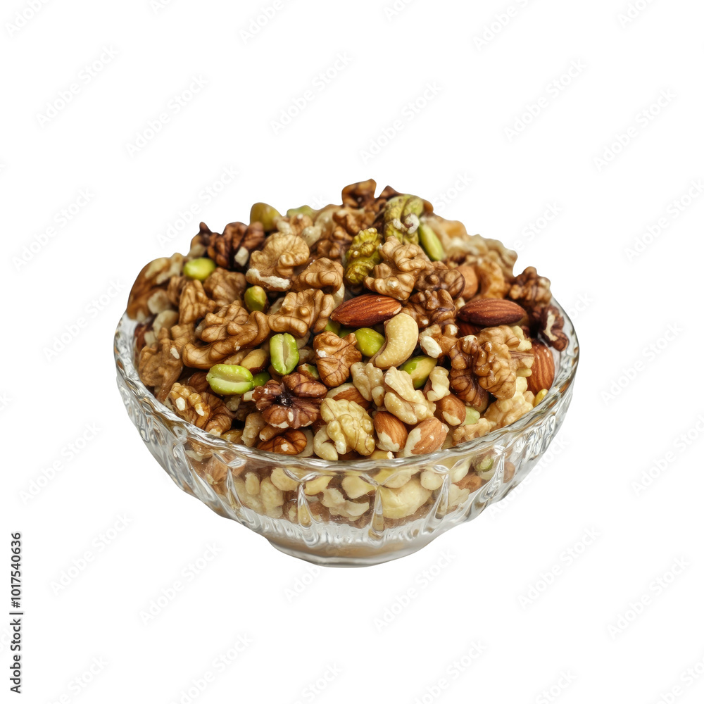 Assorted Nuts in Glass Bowl Assorted Nuts in Glass Bowl