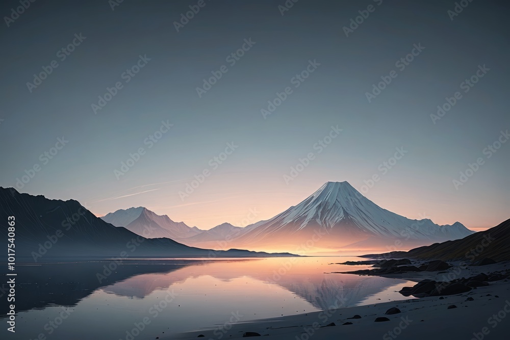 mountains are reflected in the water of a lake at sunset mountains are reflected in the water of a lake at sunset
