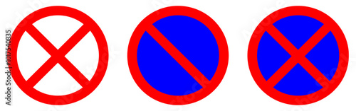 Free Download Prohibited Action Signs - Red and Blue Variations - GFXLoad