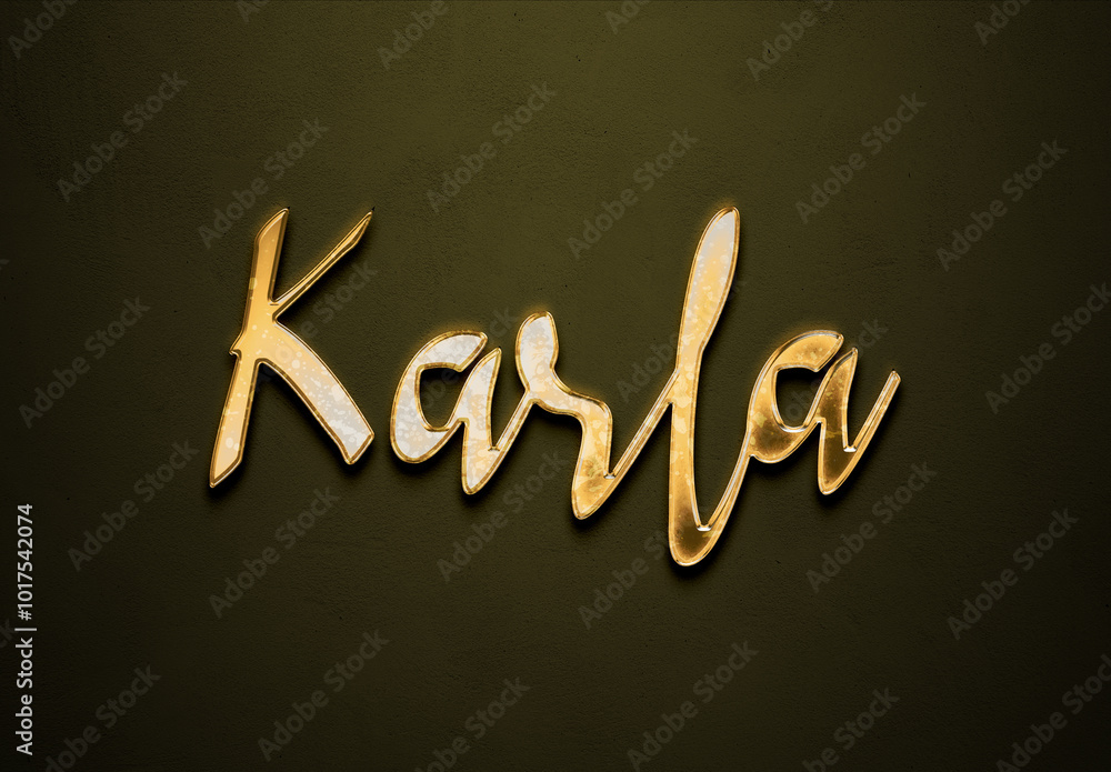 Old gold text effect of name Karla with 3D glossy style Mockup. Old gold text effect of name Karla with 3D glossy style Mockup.