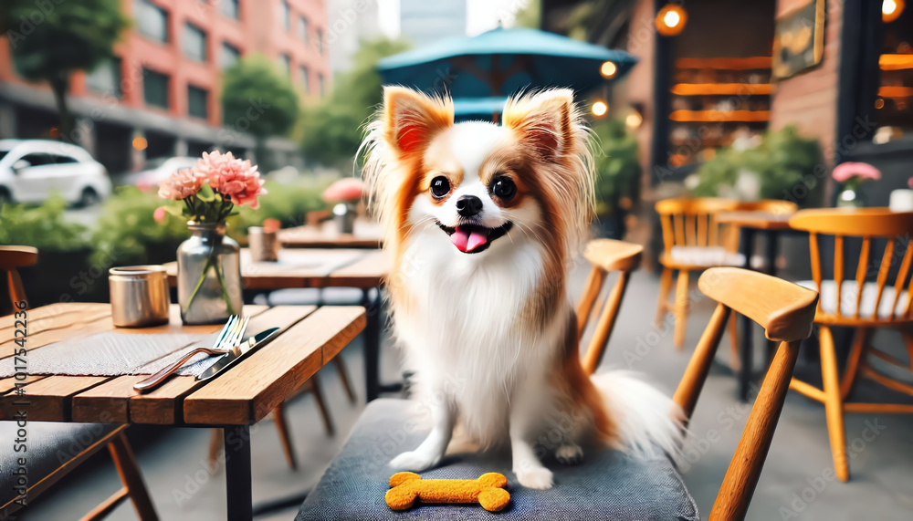 Chihuahua at a Stylish Café Chihuahua at a Stylish Café