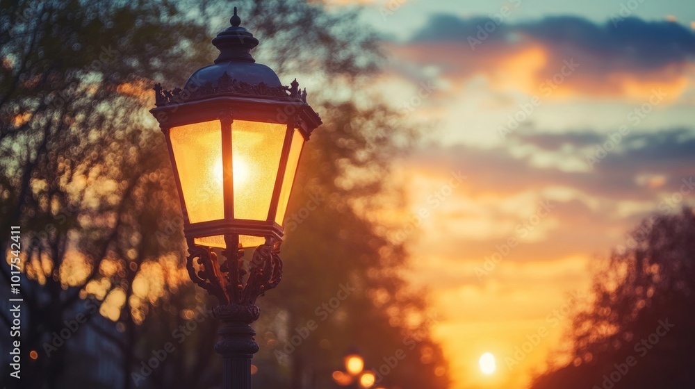 Black lantern, old style, streetlight. Black lantern, old style, streetlight.