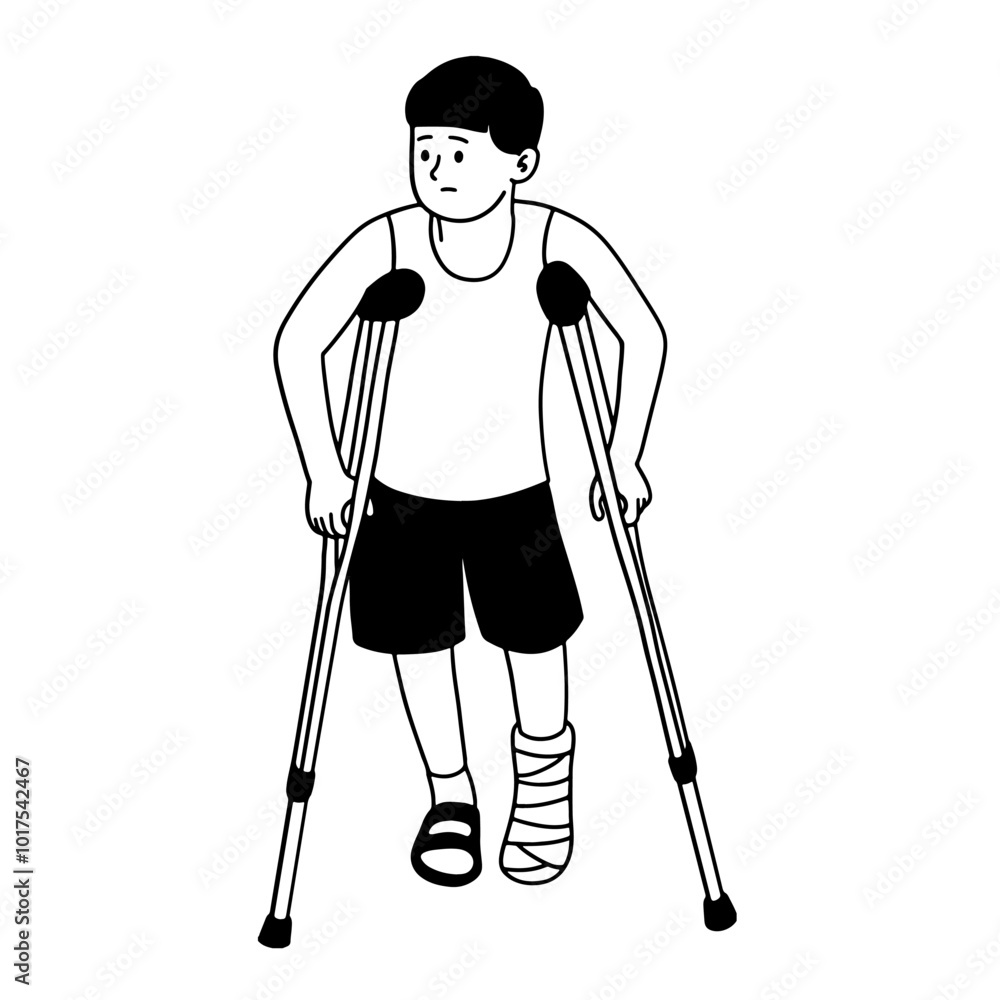 Boy with broken leg Boy with broken leg