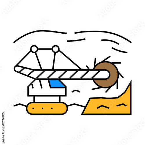 open pit mine steel production line icon vector. open pit mine steel production sign. isolated symbol illustration