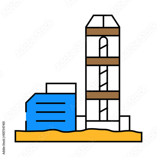 core drilling steel production line icon vector. core drilling steel production sign. isolated symbol illustration