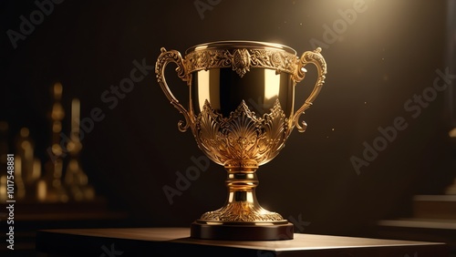 a gold trophy with a gold rim and a gold rim.