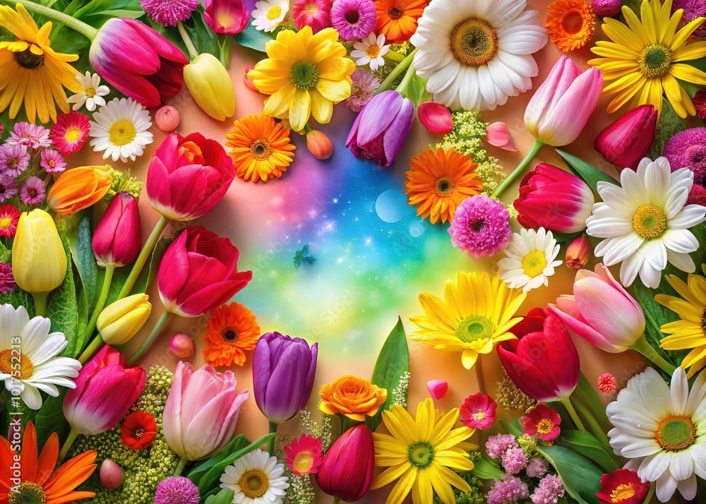 Vibrant Floral Background with Space for Custom Text - Ideal for Invitations, Announcements, and Social Media Posts Vibrant Floral Background with Space for Custom Text - Ideal for Invitations, Announcements, and Social Media Posts