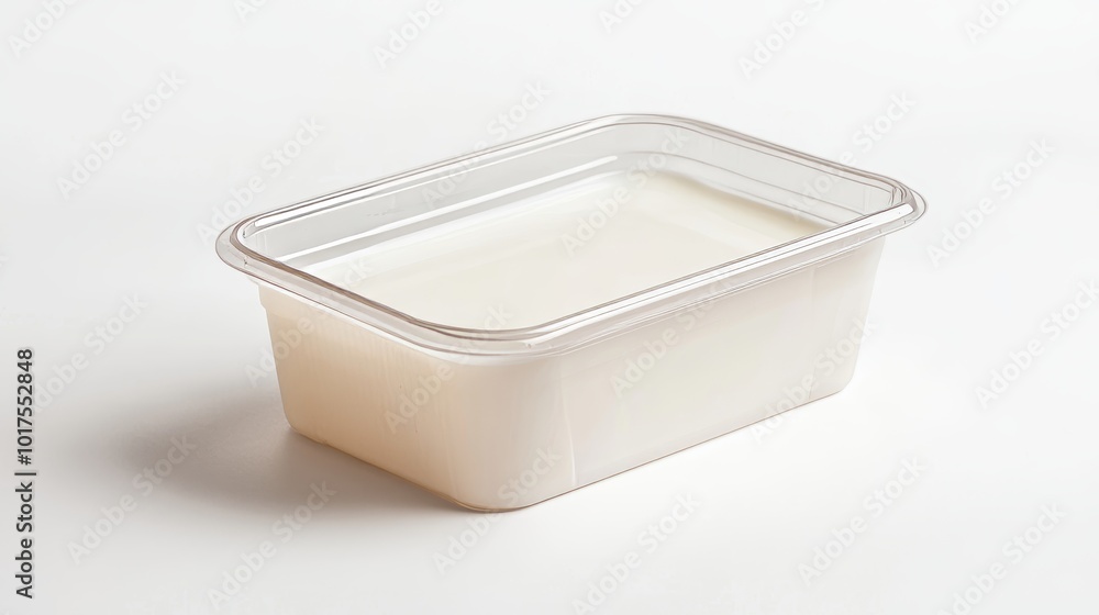 Plastic container for dairy foods isolated on white Plastic container for dairy foods isolated on white