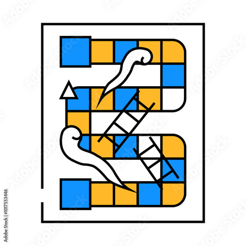 snakes and ladders game board table line icon vector. snakes and ladders game board table sign. isolated symbol illustration
