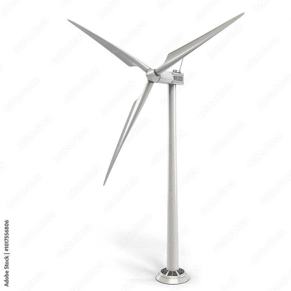 Modern Wind Turbine Isolated on White Modern Wind Turbine Isolated on White