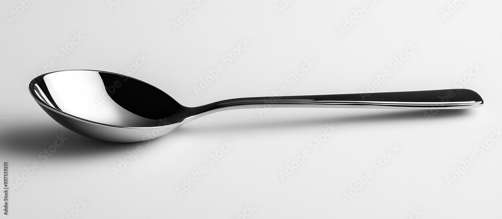 A Polished Spoon on White A Polished Spoon on White