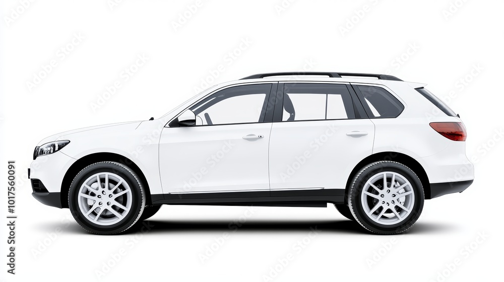White suv car isolated on white background side view White suv car isolated on white background side view