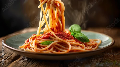 Spaghetti with tomato sauce