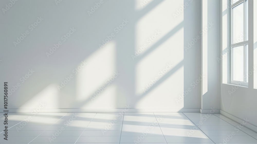 Modern Sunlit Room with Clean Lines and Soft Shadows Modern Sunlit Room with Clean Lines and Soft Shadows