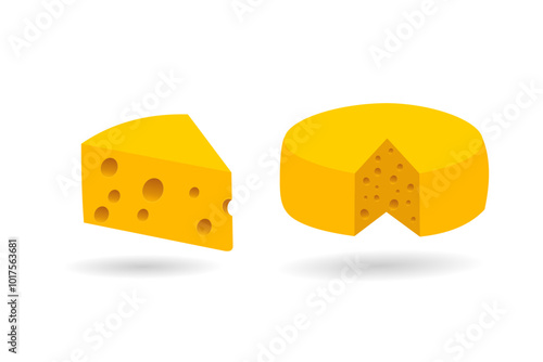 cheese isolated realistis vector free photo