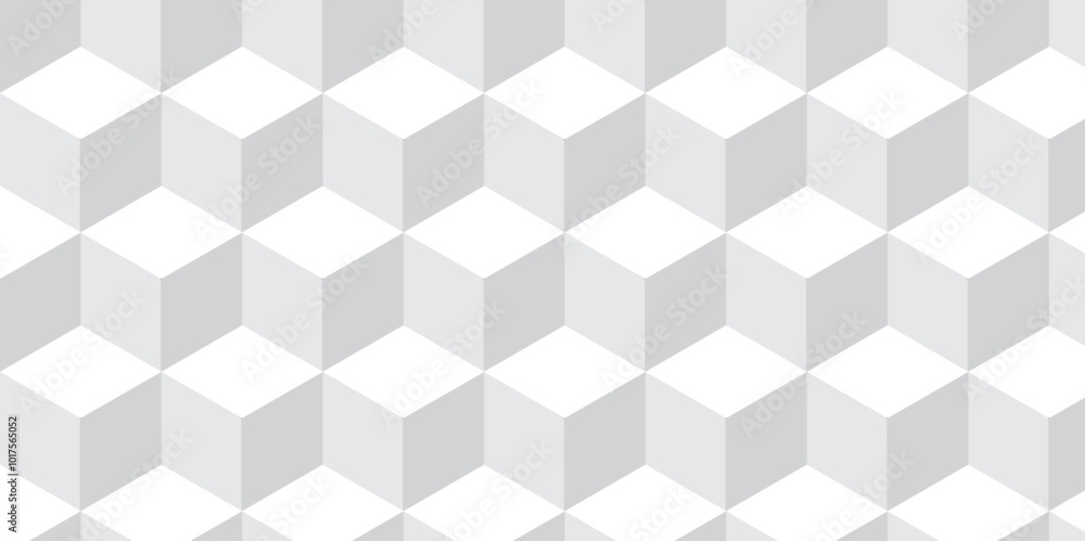 Seamless white geometric cube creative concept triangle overlapping overlap square technology texture. geometric digital cubes fabric and wallpaper grid block texture background. Seamless white geometric cube creative concept triangle overlapping overlap square technology texture. geometric digital cubes fabric and wallpaper grid block texture background.