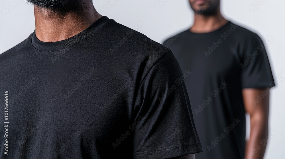 Blank Black T Shirt Mockup Front and Back Views Isolated on White Background Blank Black T Shirt Mockup Front and Back Views Isolated on White Background