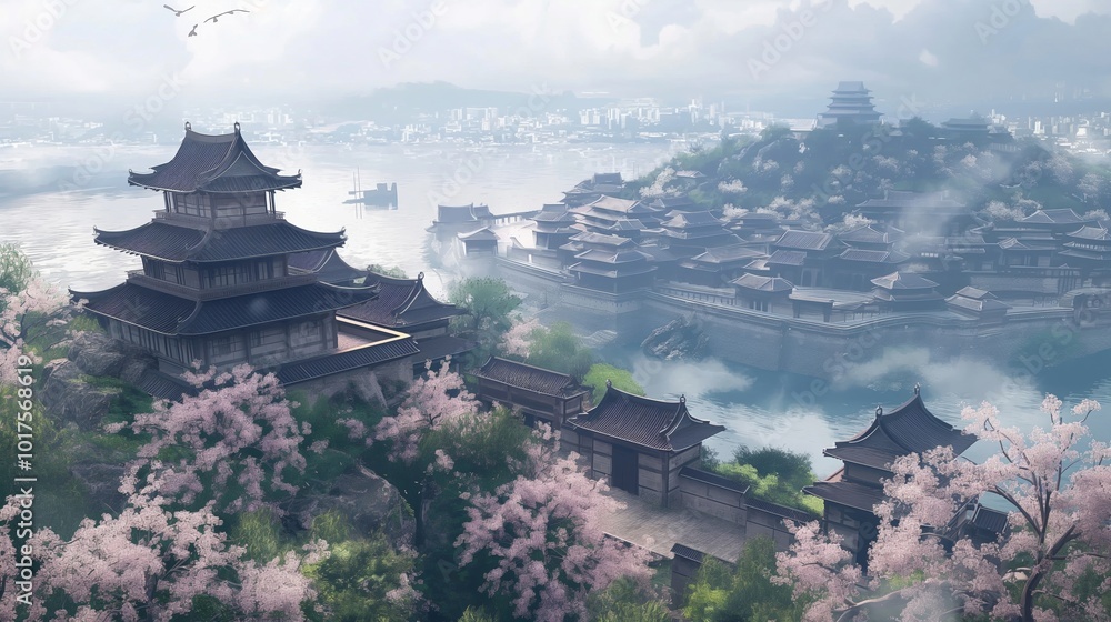 nice anime landscape theme with colorful nice anime landscape theme with colorful