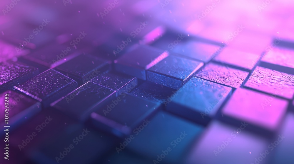 Abstract 3D Cube Pattern with Neon Purple and Blue Lights Abstract 3D Cube Pattern with Neon Purple and Blue Lights