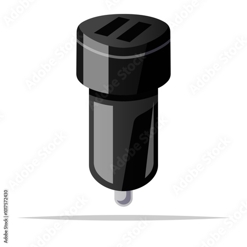 USB car charger adapter vector isolated illustration