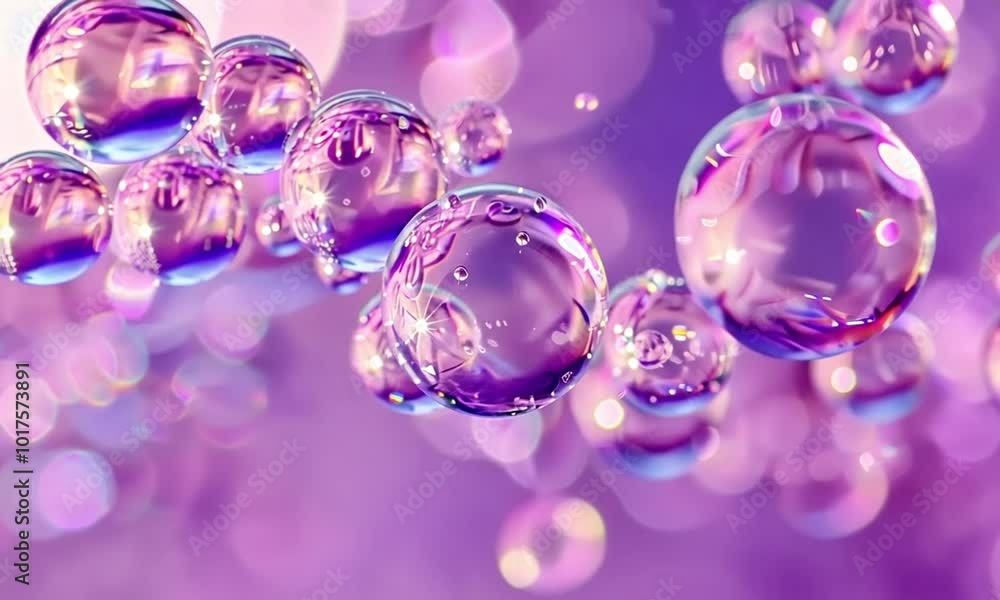 A surreal close-up of translucent bubbles floating in a dreamy purple and pink background. The shiny surface of the bubbles reflects light, creating a mesmerizing and magical effect. A surreal close-up of translucent bubbles floating in a dreamy purple and pink background. The shiny surface of the bubbles reflects light, creating a mesmerizing and magical effect.