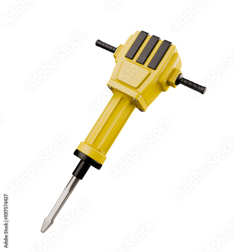 Foto black yellow construction concrete breaker machine or jackhammer pneumatic hamme