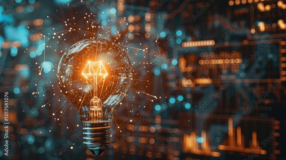 Innovative Light Bulb with Data Visualization Effects Innovative Light Bulb with Data Visualization Effects