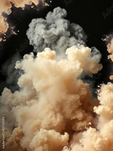 Abstract dust explosion frame background Smoke Explosion Backdrop