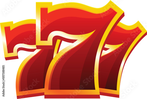 Classic 777 Slots logo las vegas icon  game casino illustration