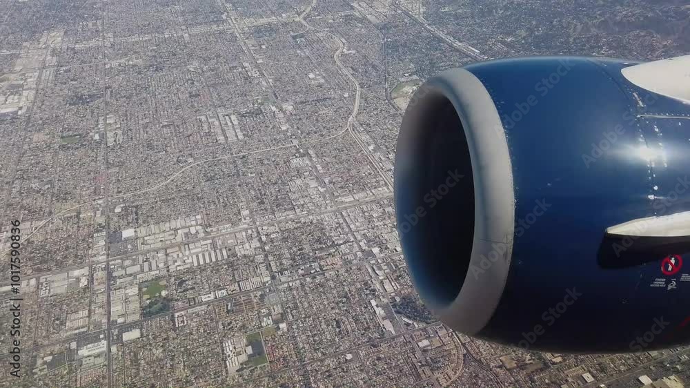 Airplane Window Seat View With Jet Engine Airplane Window Seat View With Jet Engine