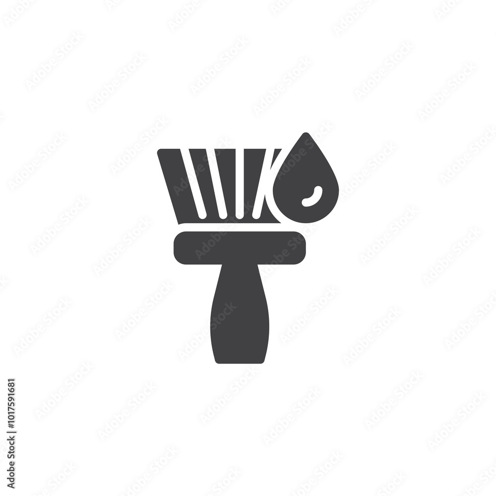 Brush and water drop vector icon Brush and water drop vector icon