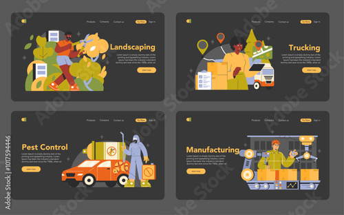 Working Professions. Flat Vector Illustration