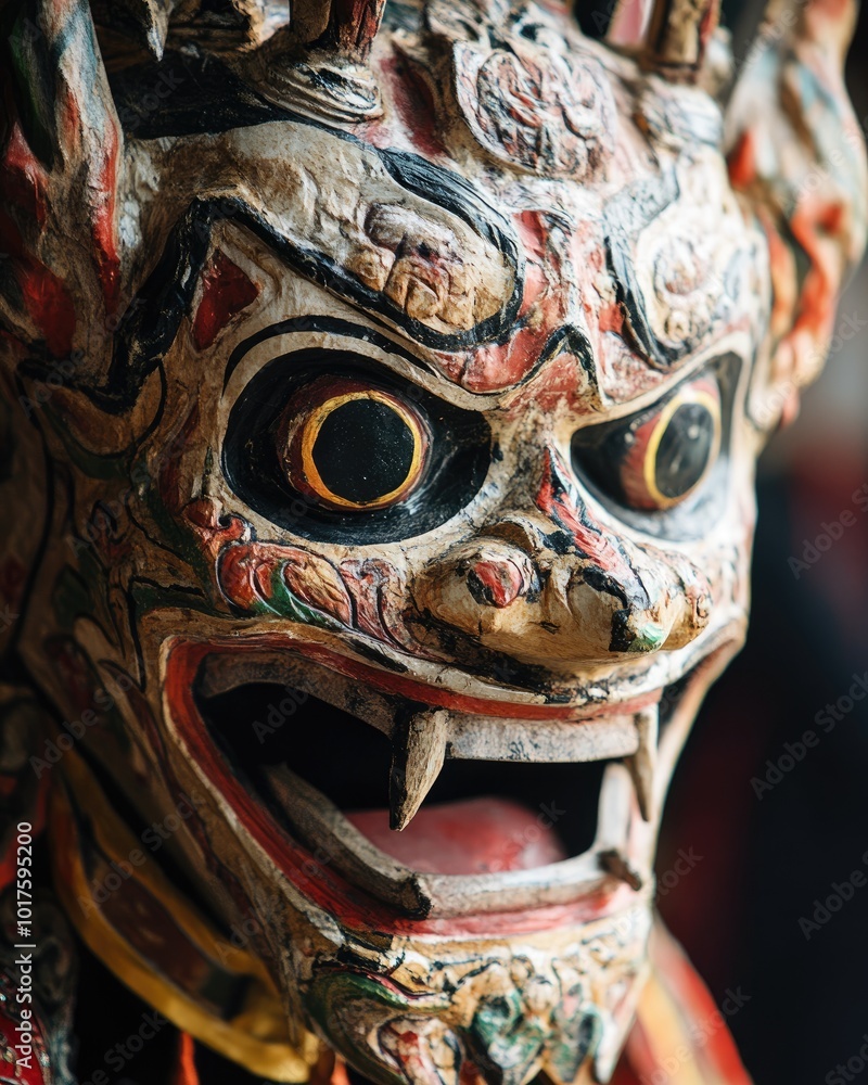 Ghost mask detail for Phi Ta Khon Festival in Dan Sai District Ghost mask detail for Phi Ta Khon Festival in Dan Sai District