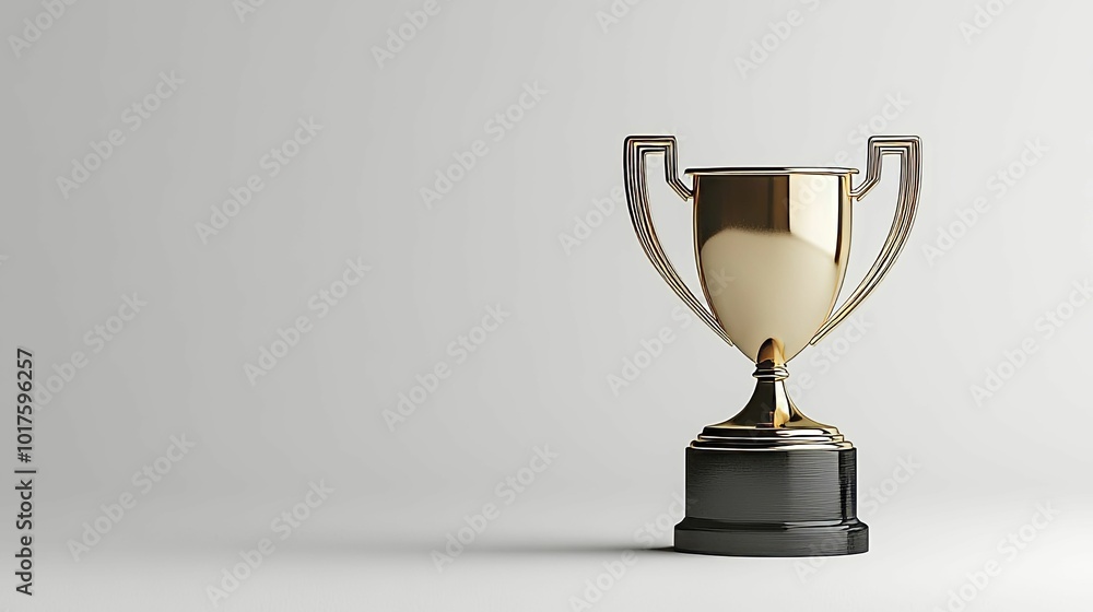 A Golden Trophy with a Black Base on a White Background A Golden Trophy with a Black Base on a White Background